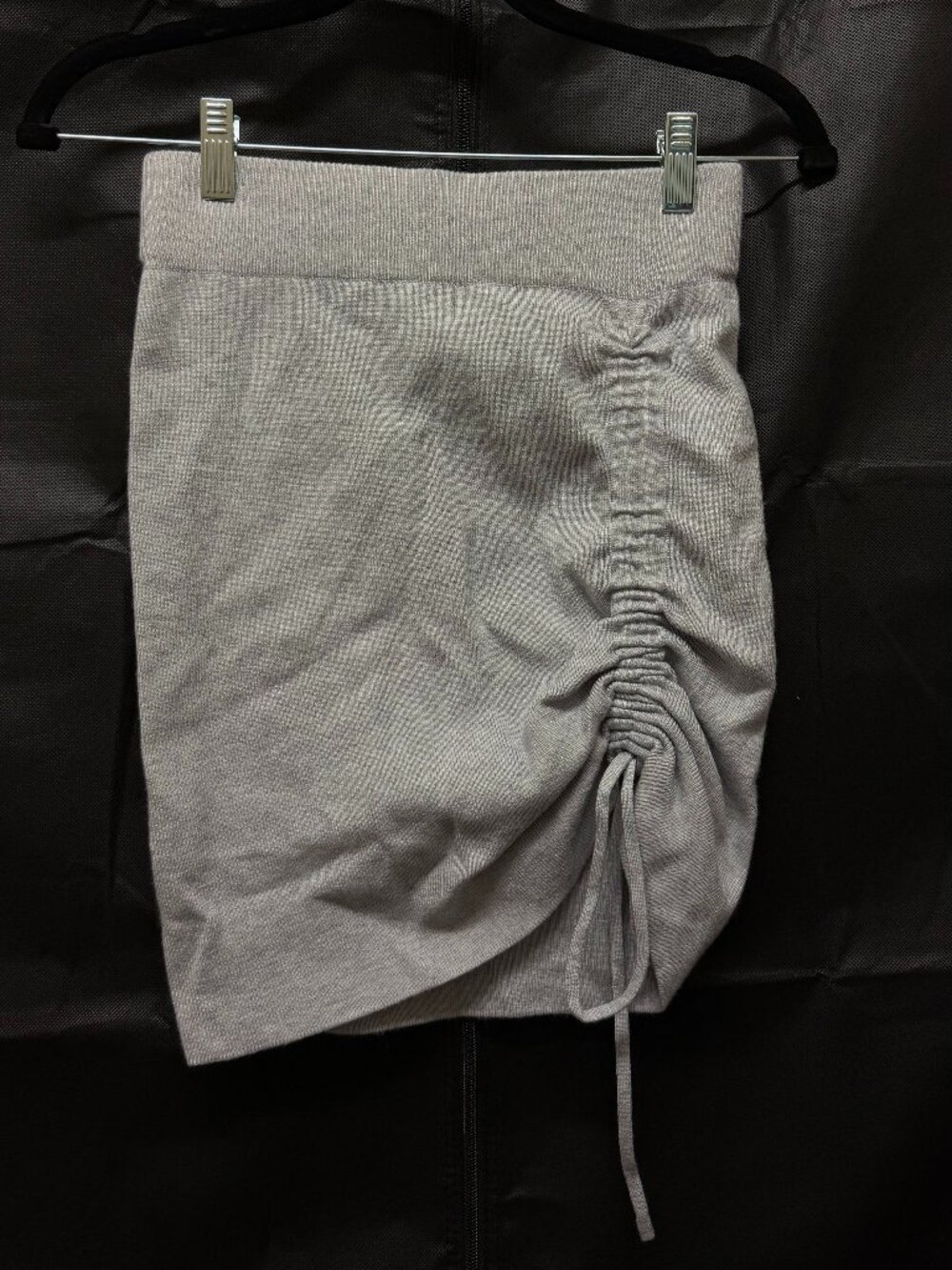 Adika: Fuji Rib Knit Mini Skirt Gray - Size XS/S